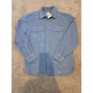 Levi's Worker Relaxed Blue Corduroy Long Sleeve Button Up Shirt Mens Small NWT